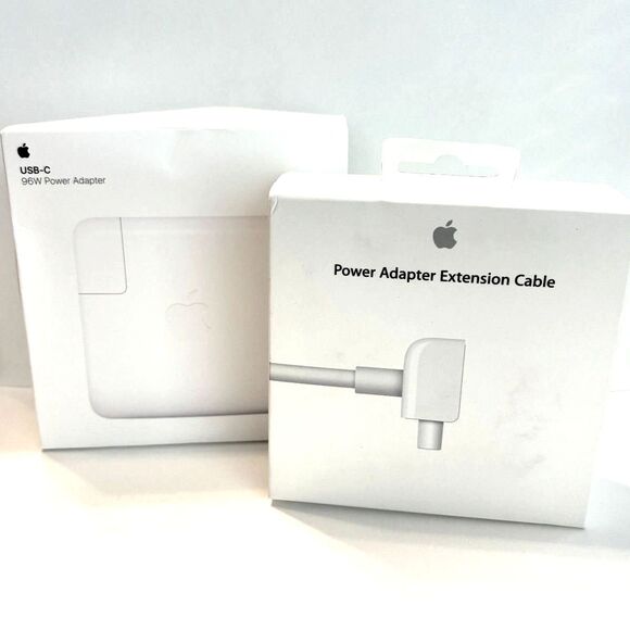 Apple 96W USB-C Power Adapter & Power Adapter Extension Cable Bundle-NIB - Picture 1 of 10